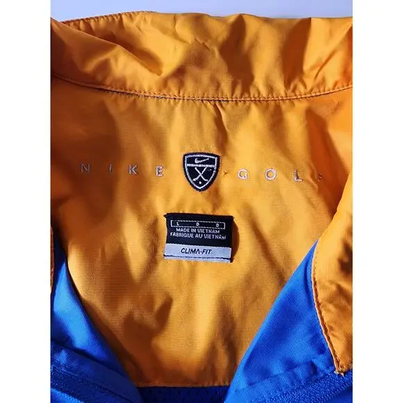 NIKE GOLF + ESPN PLUS Blue Orange Wind Shield 1/4 Zip Pullover Jacket SZ L - Picture 6 of 11